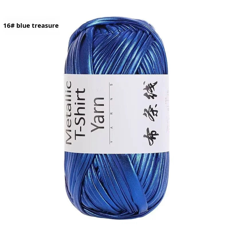 3PCS 300g Metallic T-shirt Yarn, Fabric Strip Handmade DIY Woven Crochet Bag Acrylic Blended Yarn No Pilling