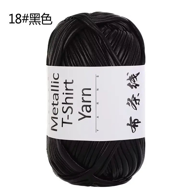 3PCS 300g Metallic T-shirt Yarn, Fabric Strip Handmade DIY Woven Crochet Bag Acrylic Blended Yarn No Pilling