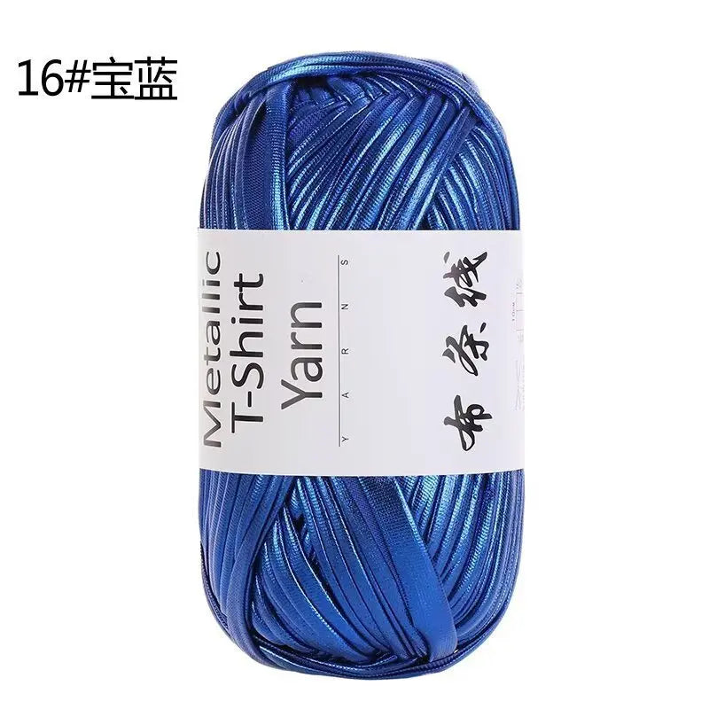 3PCS 300g Metallic T-shirt Yarn, Fabric Strip Handmade DIY Woven Crochet Bag Acrylic Blended Yarn No Pilling