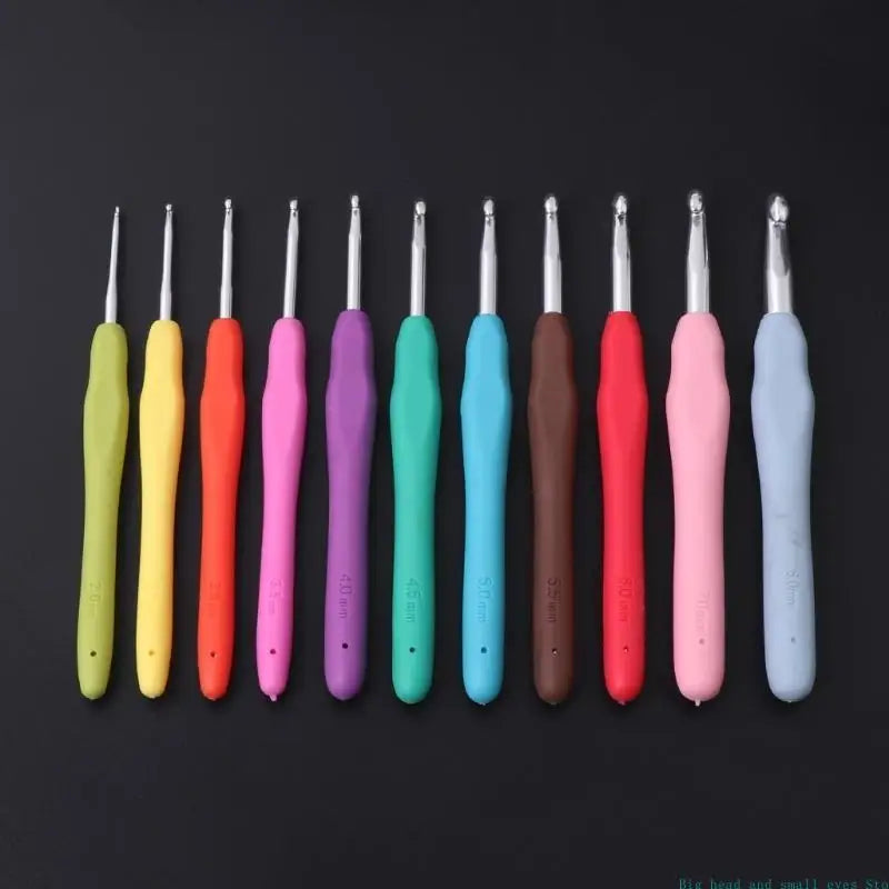 Crochet Hooks with Rubber Handle 2mm–8mm | Ergonomic Crochet Needles for Beginners and Professionals | Random Color | Kenya