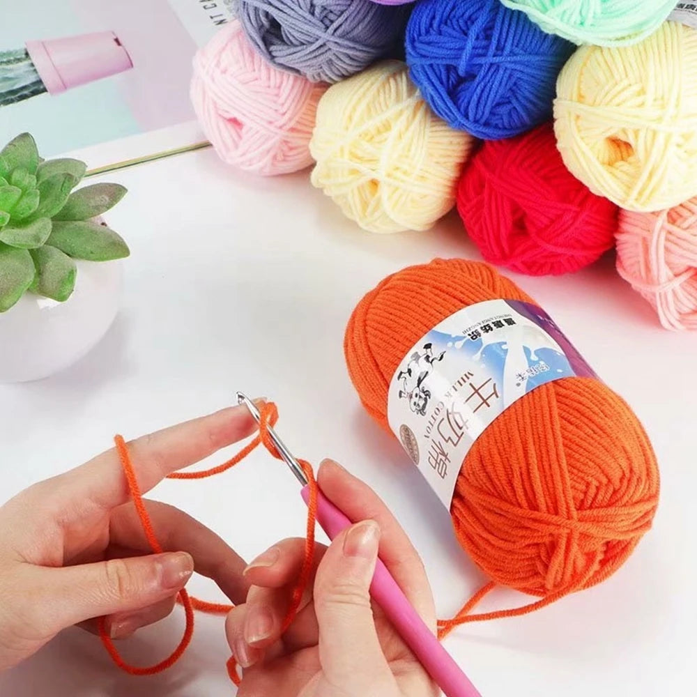 Milk Cotton Yarn 50g 5Ply 100% Cotton for Crochet & Knitting in Kenya