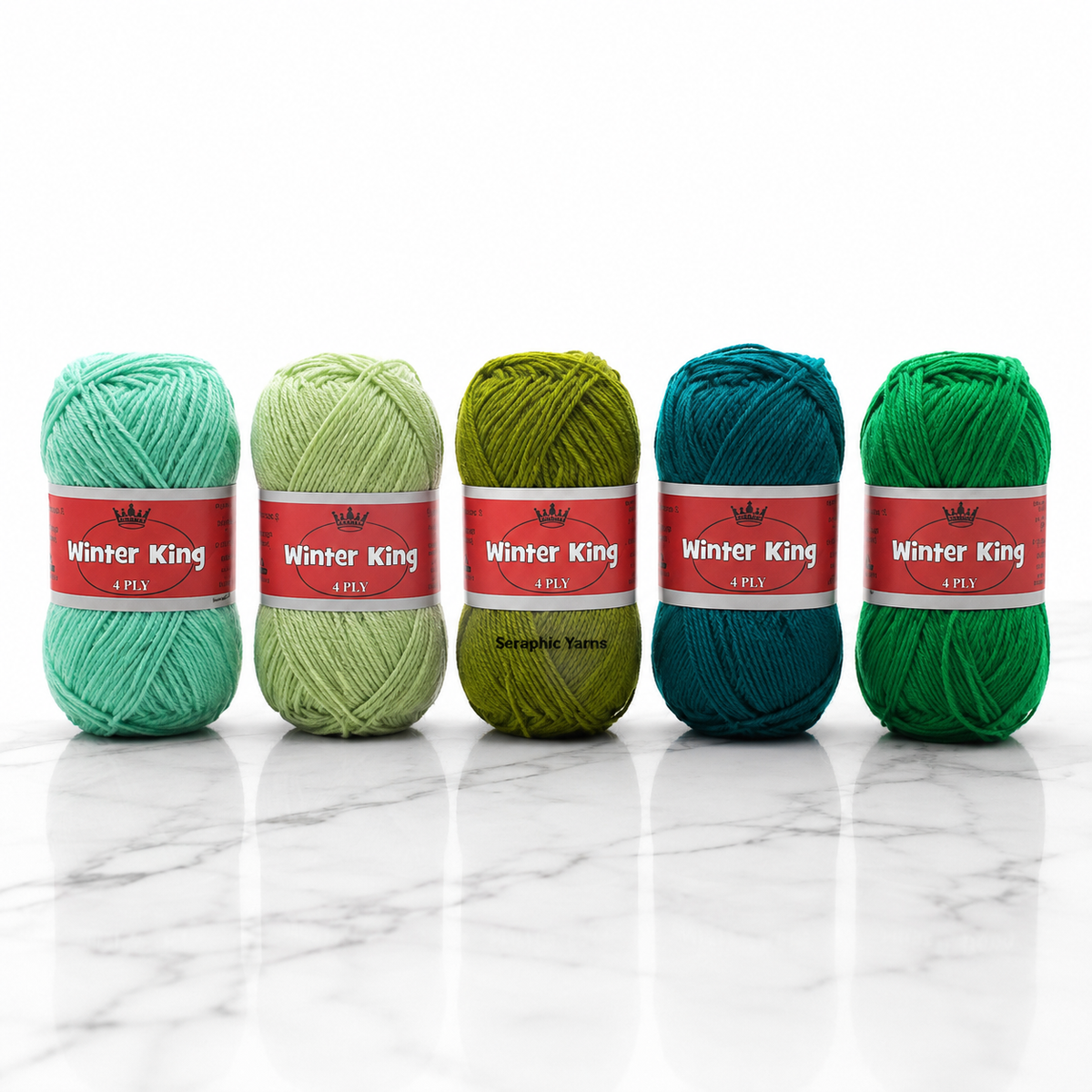 Winter King Yarn – Emerald Oasis Collection | 4 Ply Medium-Thin Acrylic Yarn, 250g