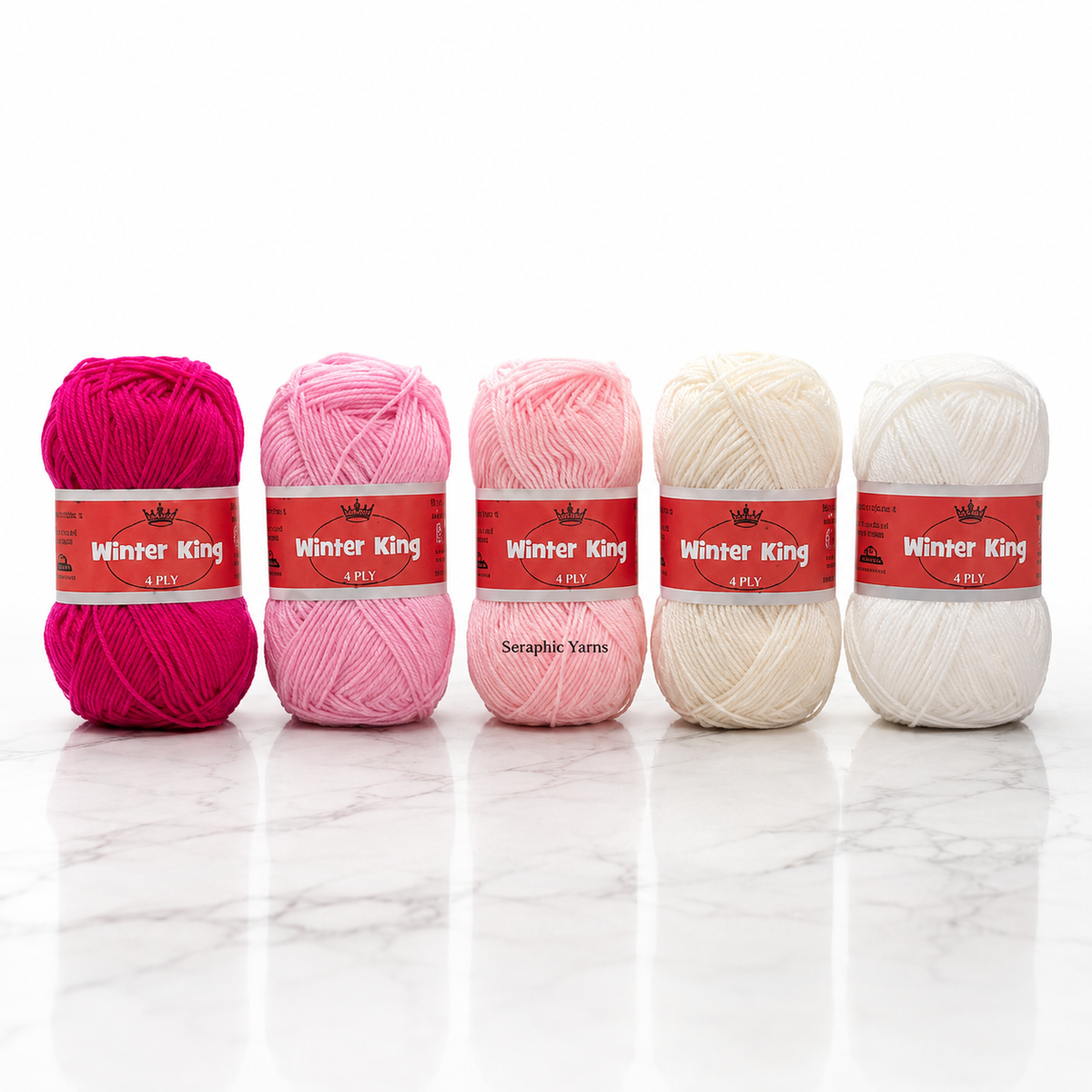 Winter King Yarn – Blush Blossom Collection _ 4 Ply Medium-Thin Acrylic Yarn, 250g