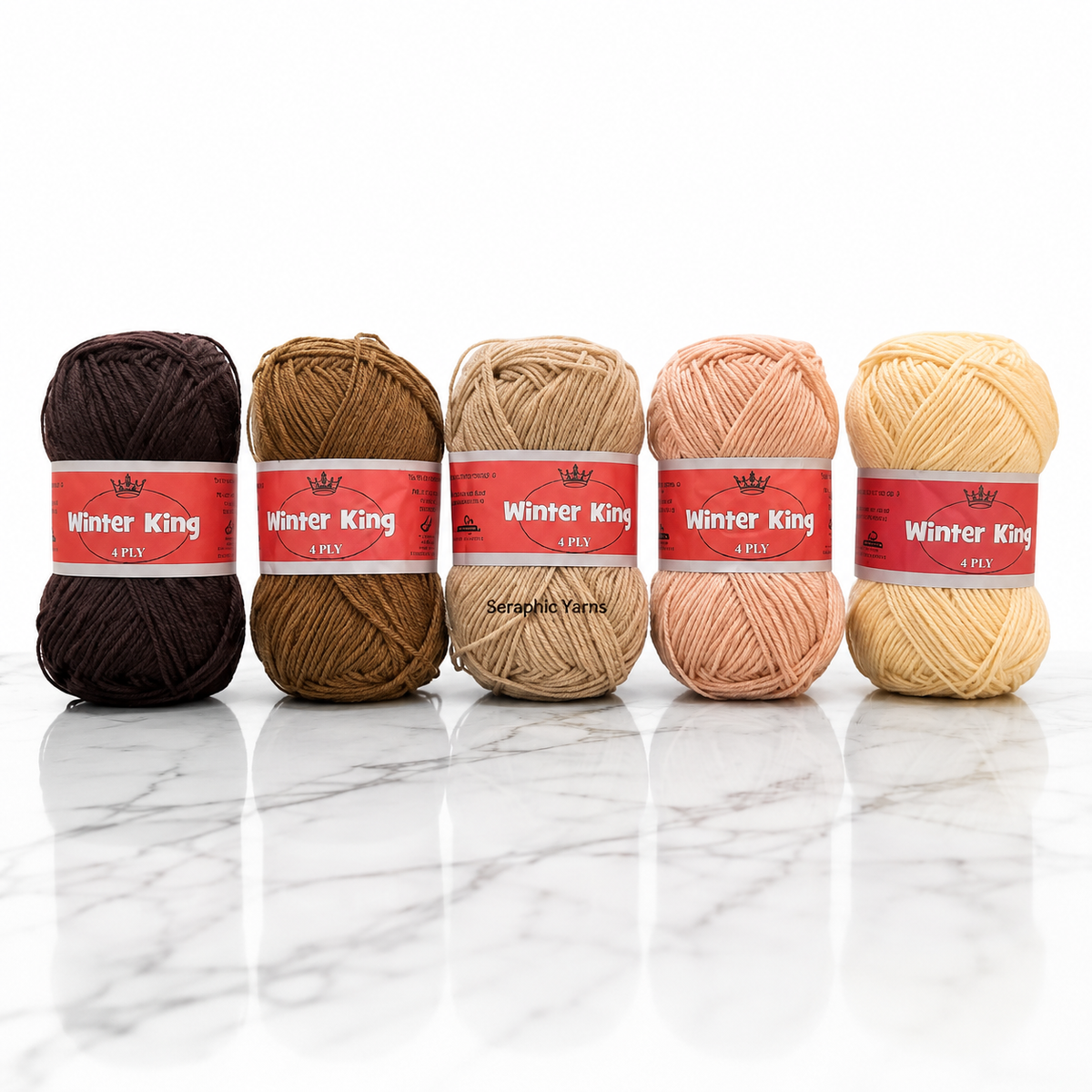 Winter King Yarn 250g – Cocoa & Honey Collection 🍫🍯 4 Ply Medium-Thin Acrylic Yarn for Crochet & Knitting