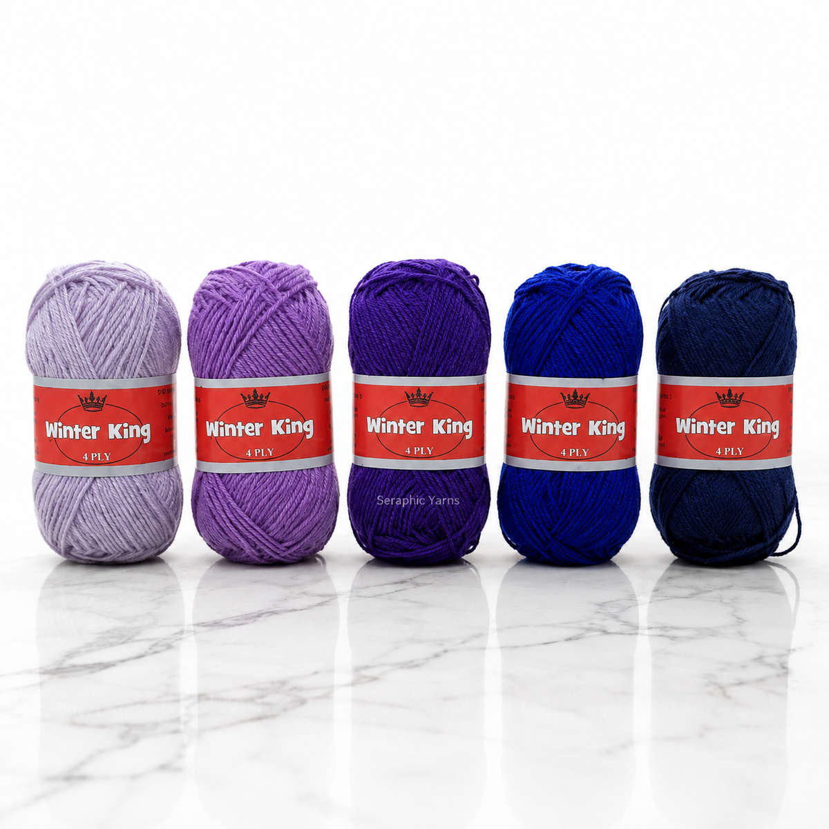 Winter King 4 Ply Yarn – Royal Twilight Color Collection | 250g Medium Thin Acrylic Yarn