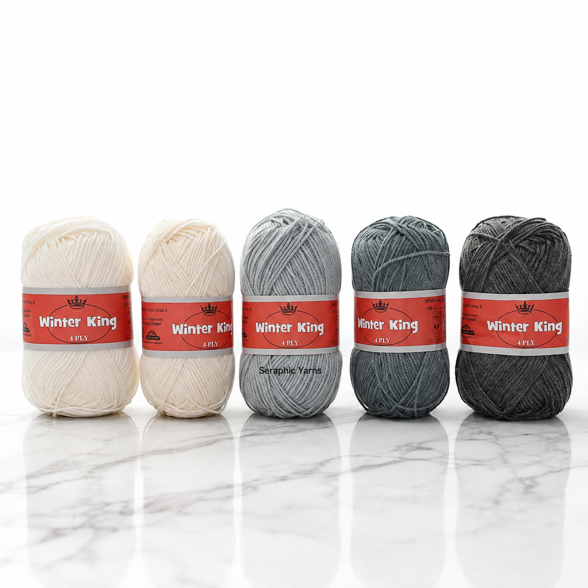 Winter King 4 Ply Yarn – Moonstone Collection _ 250g Medium-Weight Acrylic Yarn