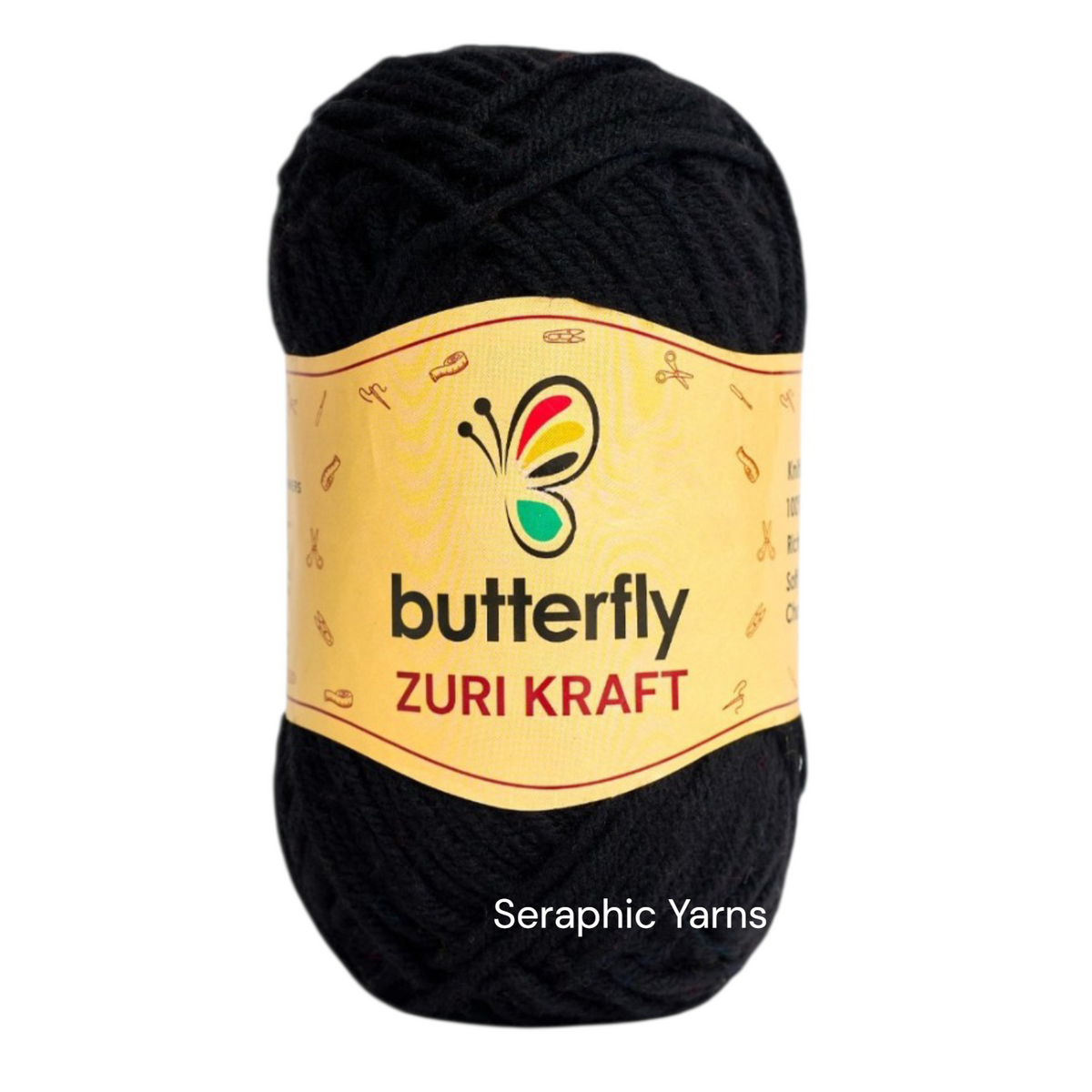 Butterfly Zuri Kraft Acrylic Chunky 4ply Yarn 100g per ball (1 Pack (5PCS))