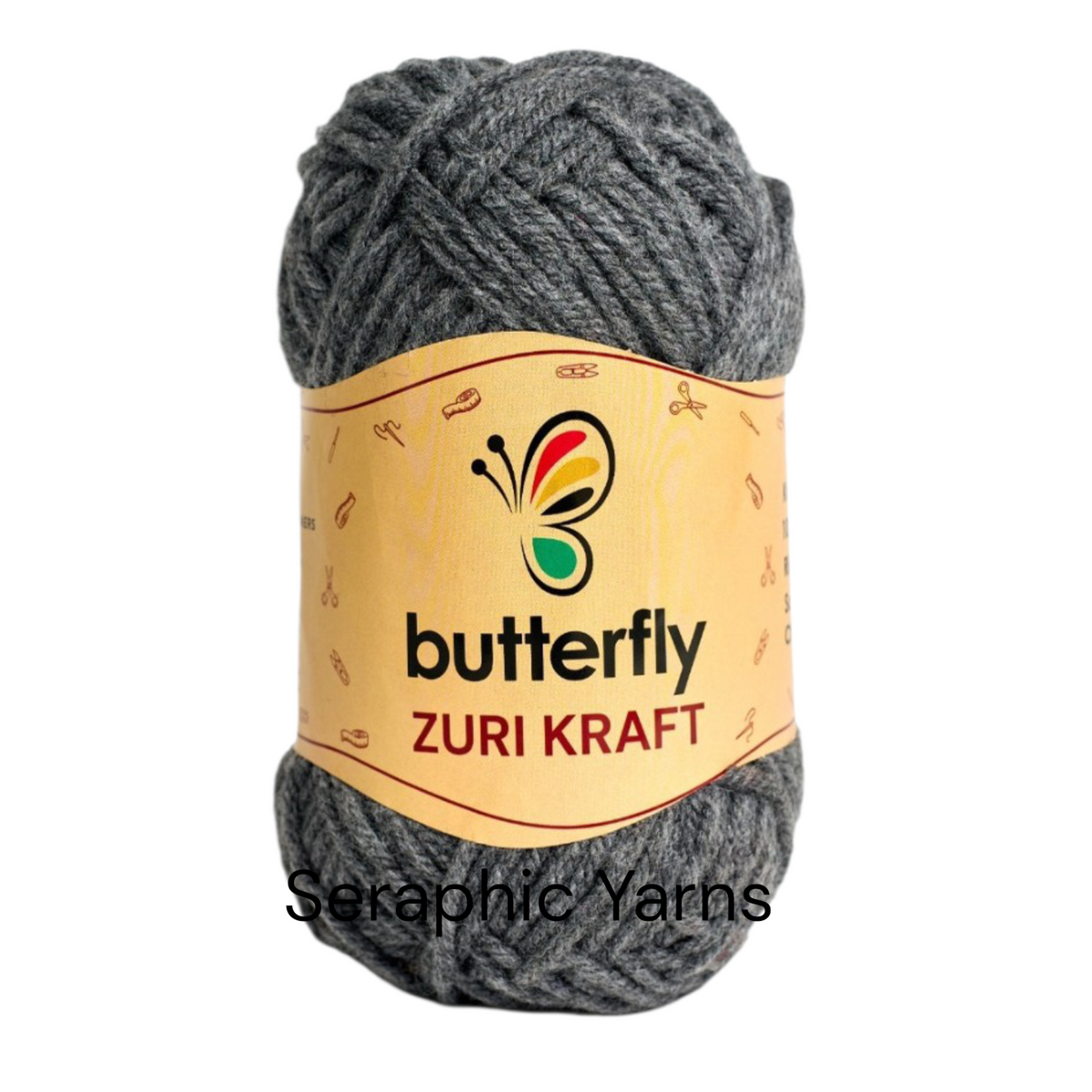 Butterfly Zuri Kraft Acrylic Chunky 4ply Yarn 100g per ball (1 Pack (5PCS))