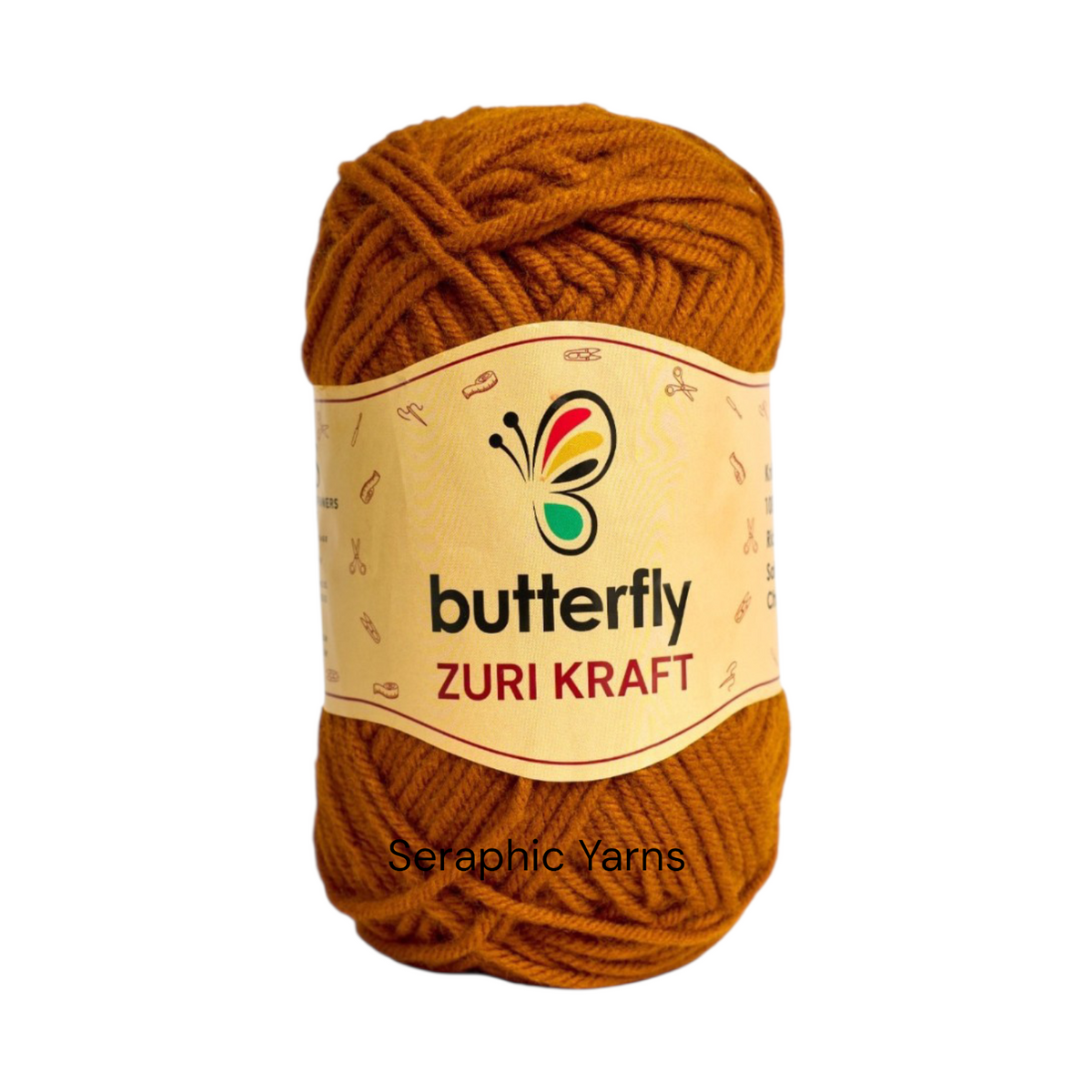 Butterfly Zuri Kraft Acrylic Chunky 4ply Yarn 100g per ball (1 Pack (5PCS))