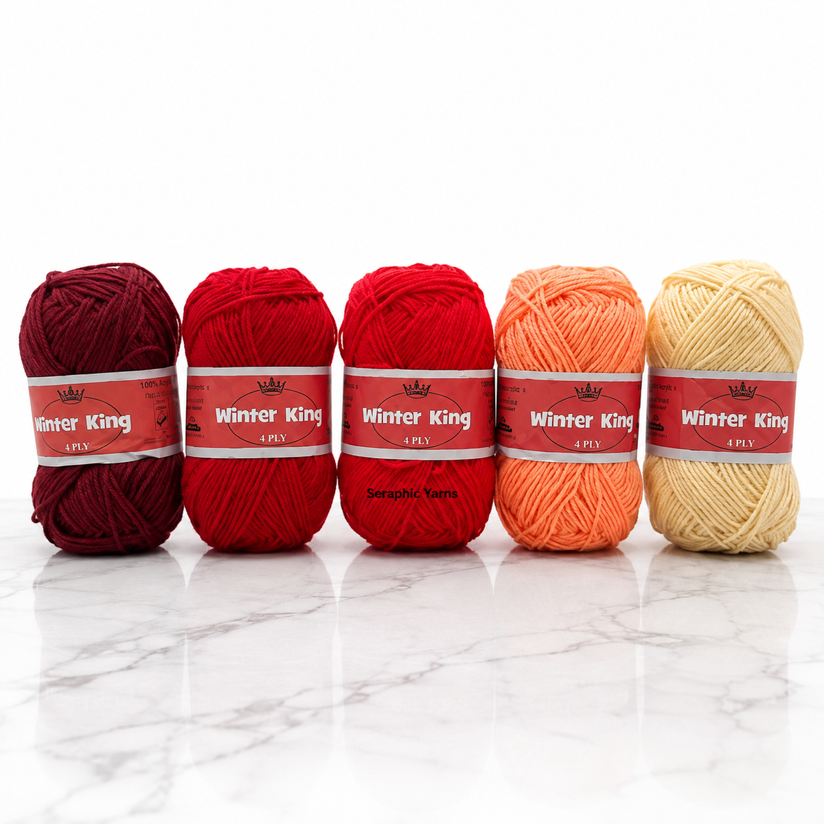 Winter King Yarn – Warm Embrace Collection | 4 Ply Medium-Thin Acrylic Yarn, 250g